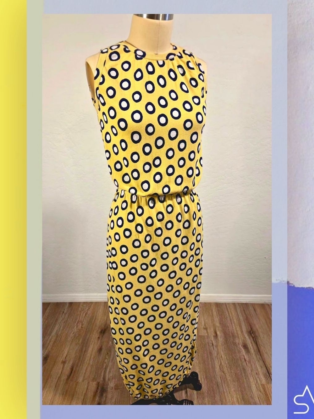 Boutique Moschino Spring '16 Neo-Pop Modernist Graphic Knit Maxi Dress Size S